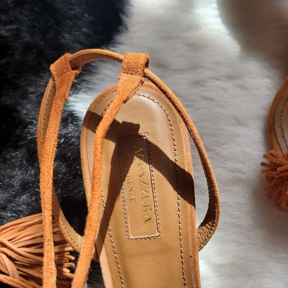 Made in Italy Aquazurra💥Host Pick💥 leather sandals with low heel, seize 39 - Picture 2 of 7